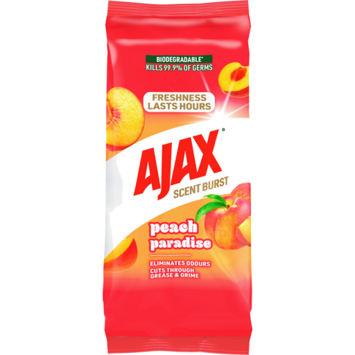 Ajax Cleaning Wipes Peach 90pk