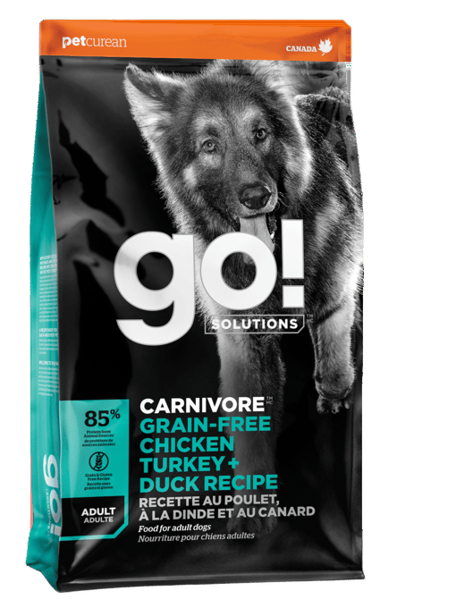 Go! Solutions Carnivore Grain Free Chicken Turkey & Duck Dry Dog Food - 10kg - Discontinued