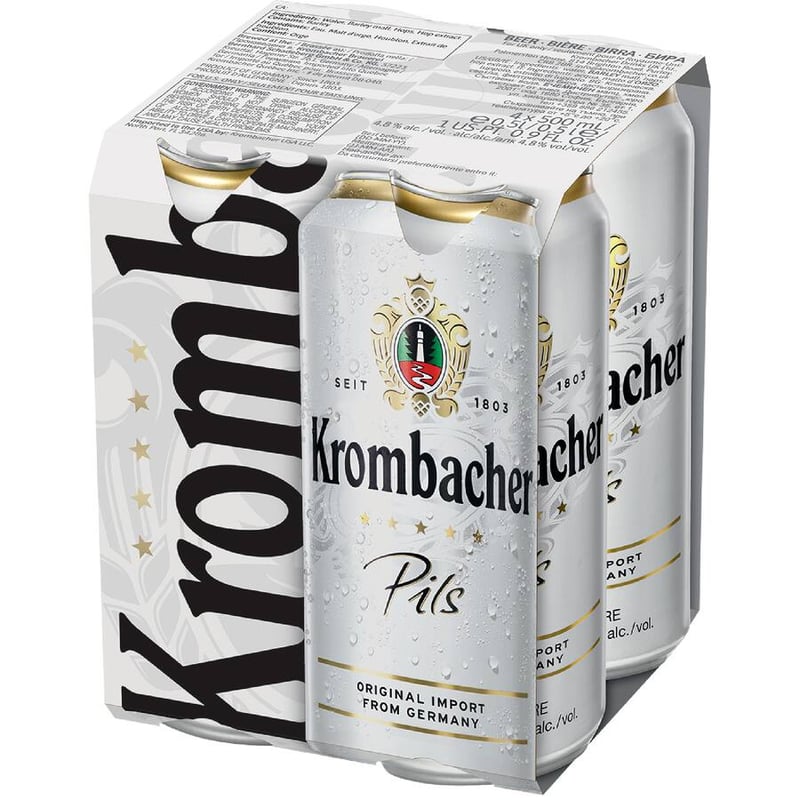Krombacher Beer Pilsner 4.8% 500ml Can