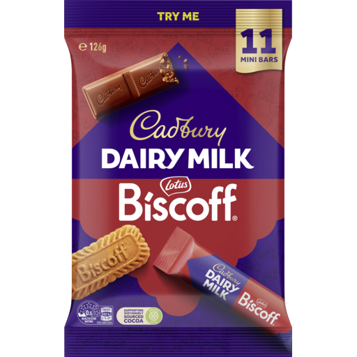 Cadbury Dairy Milk Biscoff Milk Chocolate Sharepack 11 Piece 126g