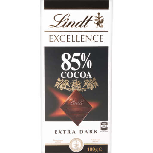 Lindt Excellence Dark Chocolate 85% Cocoa Block 100g