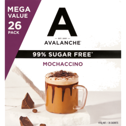 Avalanche Coffee Sachets 99% Sugar Free Mochaccino 26 Pack