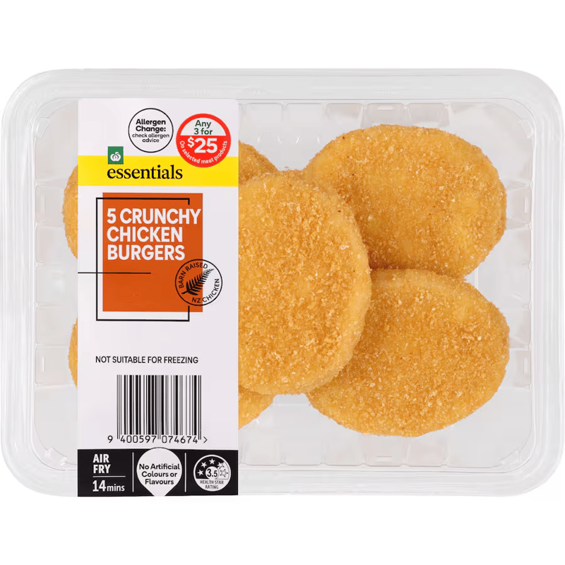 Woolworths Chicken Burgers Crunchy