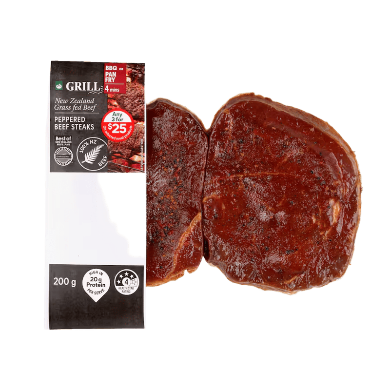 Woolworths Beef Steaks Peppered