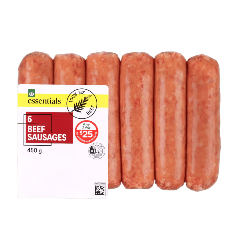 Woolworths Essentials Beef Sausages