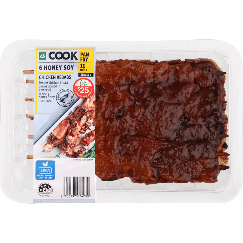 Woolworths Kebabs Honey Soy Chicken