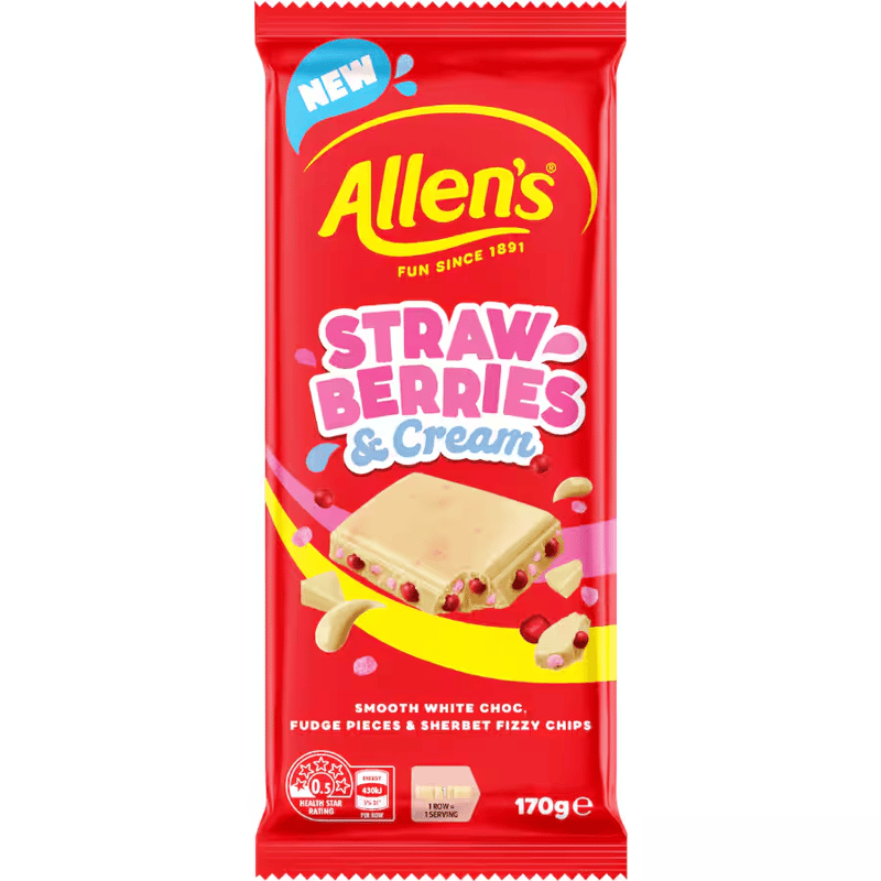Allen's Chocolate Block Strawberries & Cream