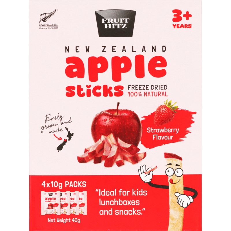 Strawberry Flavour 3+ Years Freeze Dried Apple Sticks