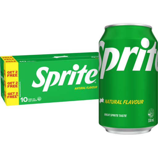 Sprite Lemon Lime Soft Drink Cans 10 Pack