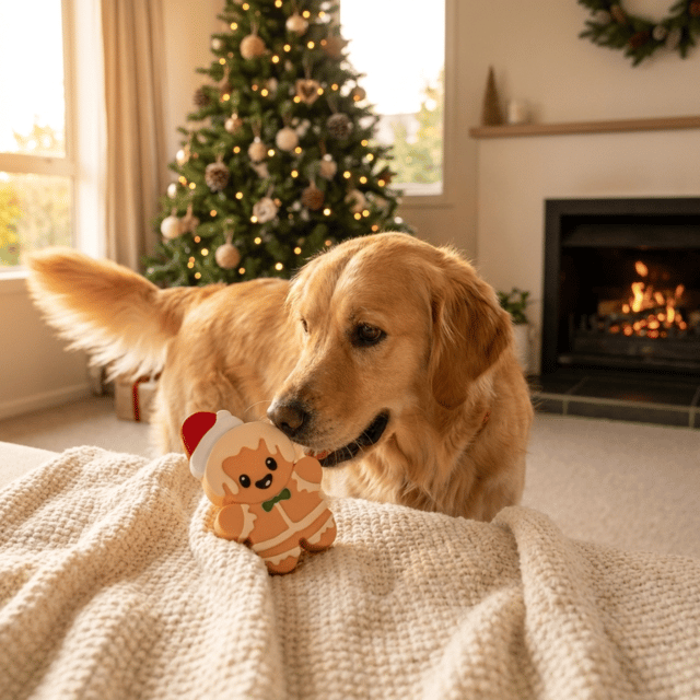 M-Pets Christmas Gingerbread Man Squeaker Dog Toy - Small