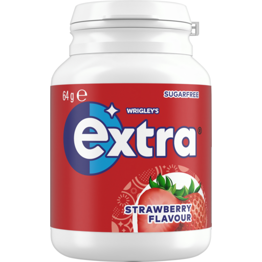 Extra Strawberry Sugar Free Chewing Gum Bottle 64g
