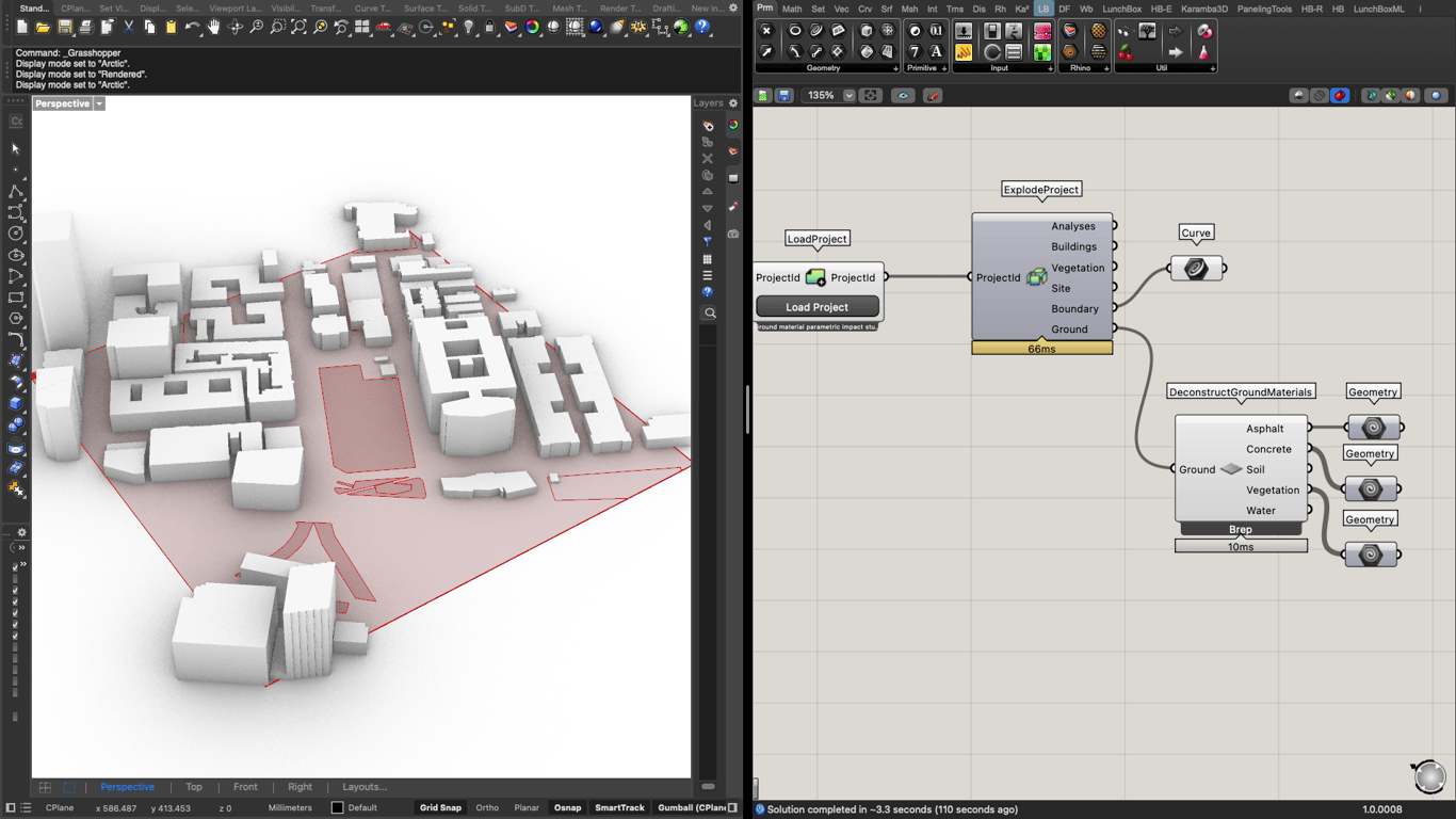 Explode Project component outputs in Grasshopper canvas