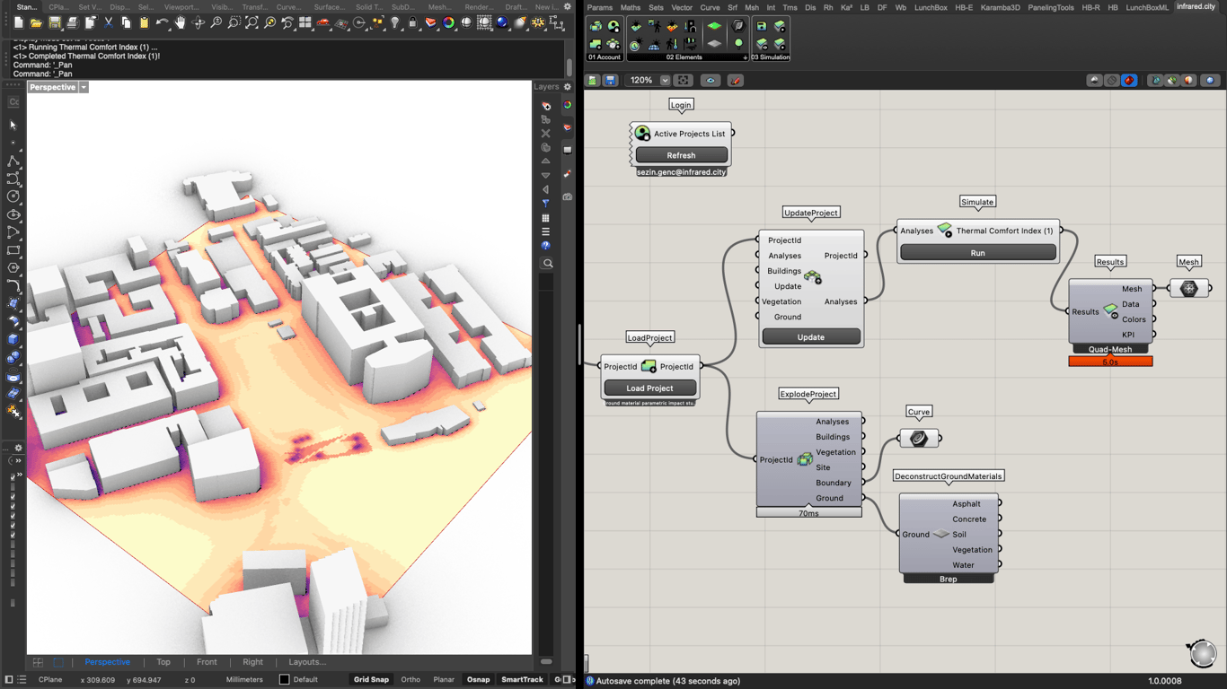 Mesh and Brep toggle for ground material visualization
