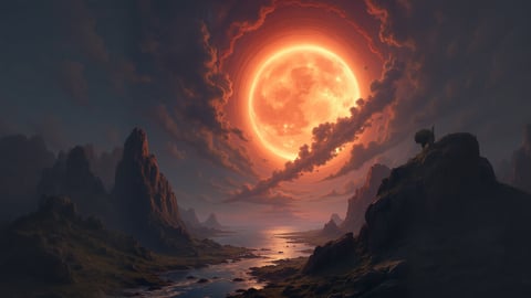 Dyson Sphere Construct Shimmering Around a Bright Star Desktop Preview