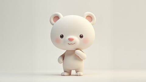 Low-Poly Geometric Bear on Bright Background Desktop Preview