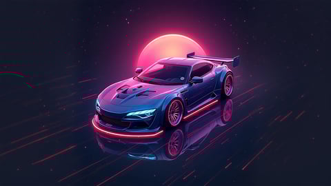 Bright Holographic Car Iridescent Texture Desktop Preview