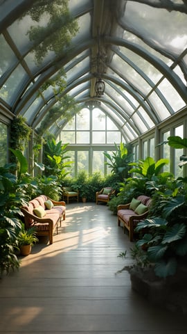 Bright and Airy Greenhouse Filled with Lush Exotic Plants Mobile Preview