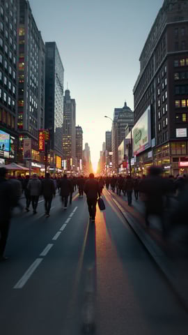 Bustling Tokyo Street Crossing with Neon Signs (Day) Mobile Preview