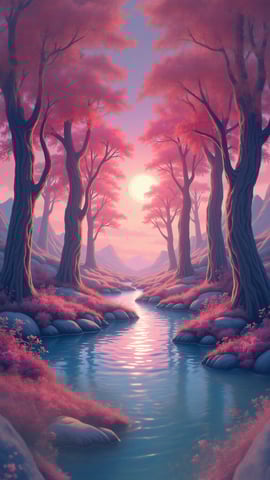 A Candy Cane Forest Under a Bright Vanilla Sky Mobile Preview