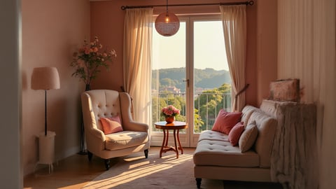 Charming Flower-Adorned Parisian Balcony Desktop Preview