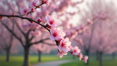 A Cherry Blossom Tree in Full Bloom Desktop Preview