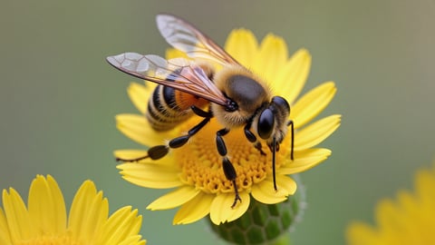 A Close-Up of a Bee on a Flower Desktop Preview
