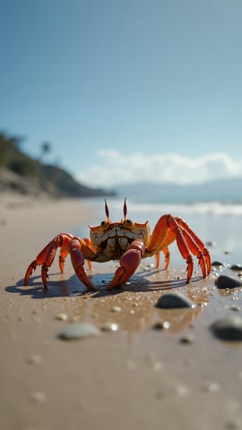 Close-Up of a Crab on the Beach Mobile Preview
