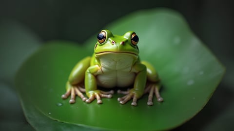 A Close-Up of a Frog on a Lily Pad Mobile Preview