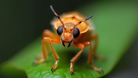 Ladybug on a Green Leaf Close-Up Desktop Preview