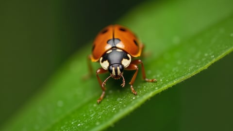 Ladybug on a Leaf: A Close-Up View Desktop Preview
