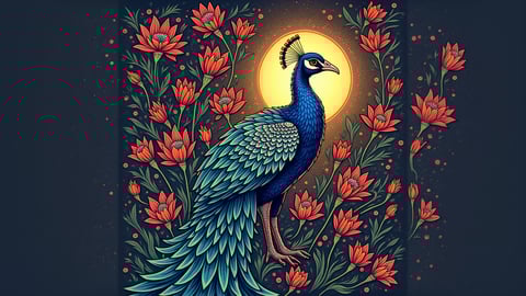 Close-Up of a Peacock Feather Desktop Preview