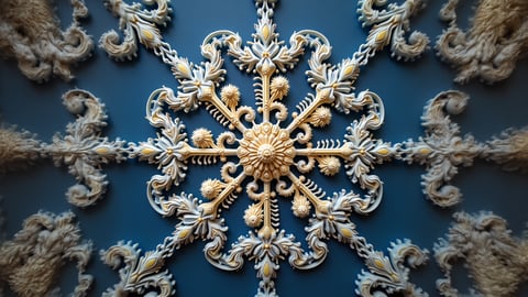 Intricate Snowflake Pattern Close-Up Desktop Preview