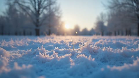 Frost Patterns on a Window Pane: A Close-Up Desktop Preview