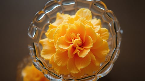 Yellow Flower in Glass: A Close-Up Desktop Preview