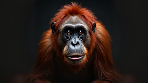 A Wise Orangutan: Close-Up Portrait Mobile Preview