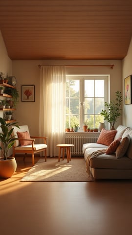 A Cozy, Sunlit Breakfast Nook with Daisies Mobile Preview