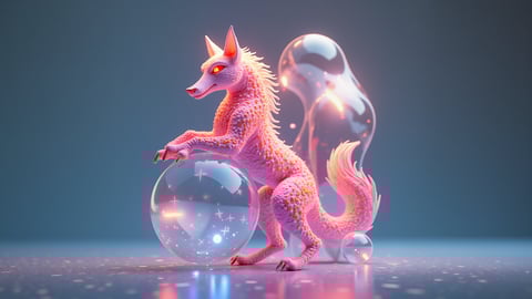 Crystal Wolf: Refracting Rainbow Light Desktop Preview
