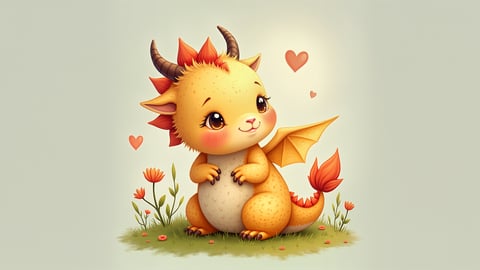 Cute Baby Dragon Hatching From Colorful Egg Desktop Preview