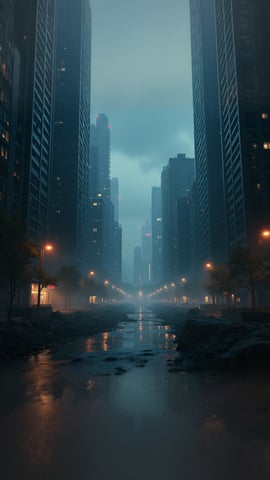 Dark and Moody Cyberpunk Anime City Wallpaper Mobile Preview