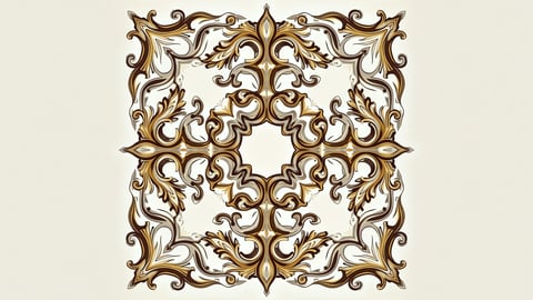 Detailed Colorful Persian Rug Pattern Mobile Preview