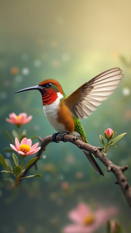 Iridescent Hummingbird Painting Mobile Preview