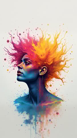 A Dynamic Splash of Multi-Colored Powder Paint Mobile Preview