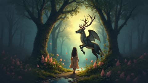 Enchanted Forest with Magical Creatures Desktop Preview