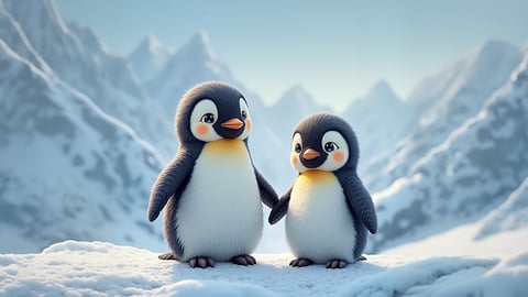 A Family of Penguins in Antarctica Mobile Preview