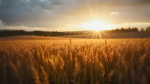 Golden Wheat Field Under Summer Sky Desktop Preview