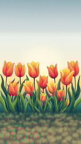 A Field of Tulips in the Netherlands Mobile Preview