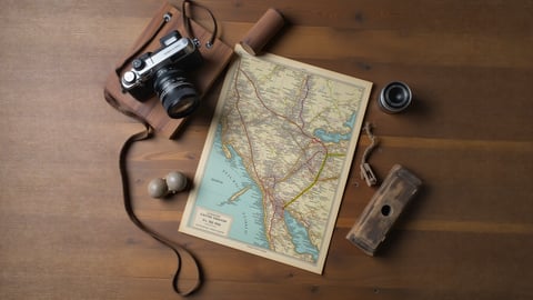 Traveler’s Essentials Flat Lay Desktop Preview