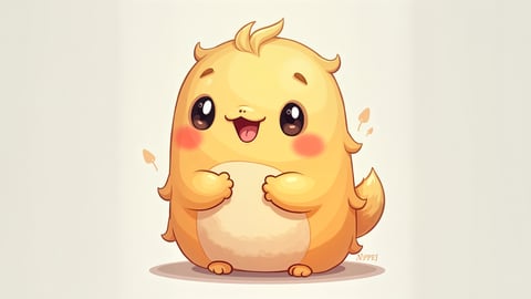 Friendly Fluffy Monster Peeking Mobile Preview