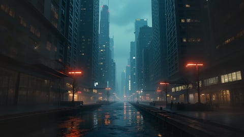 Futuristic Cyberpunk Cityscape from a Sci-Fi TV Show Desktop Preview