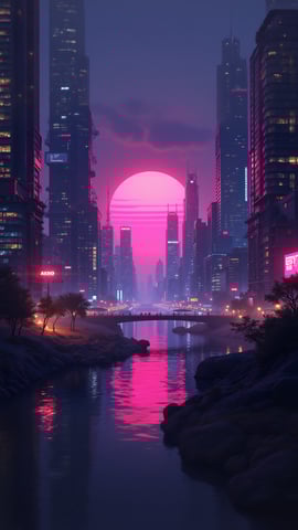 Futuristic Gaming Cityscape Mobile Preview